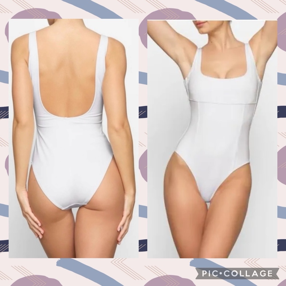 SKIMS Sculpting Swim Tank One Piece Marble
